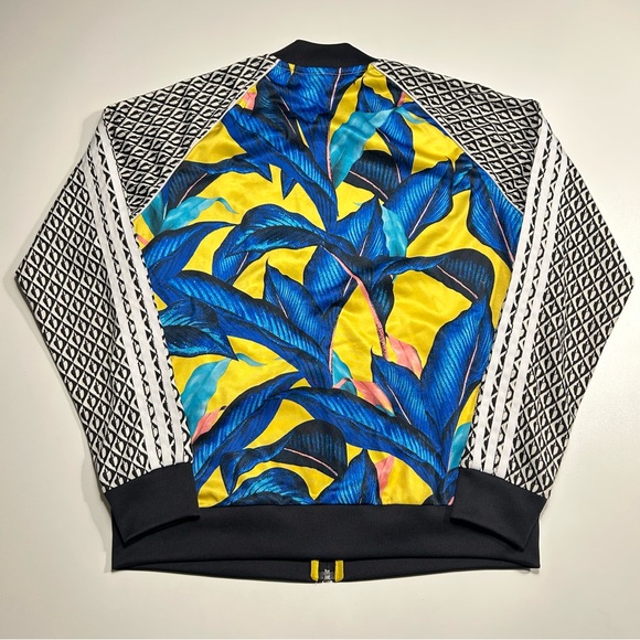 Adidas x FARM Rio Tropical Leaf Full Zip Track Jacket Women’s Size Large - Picture 3 of 8